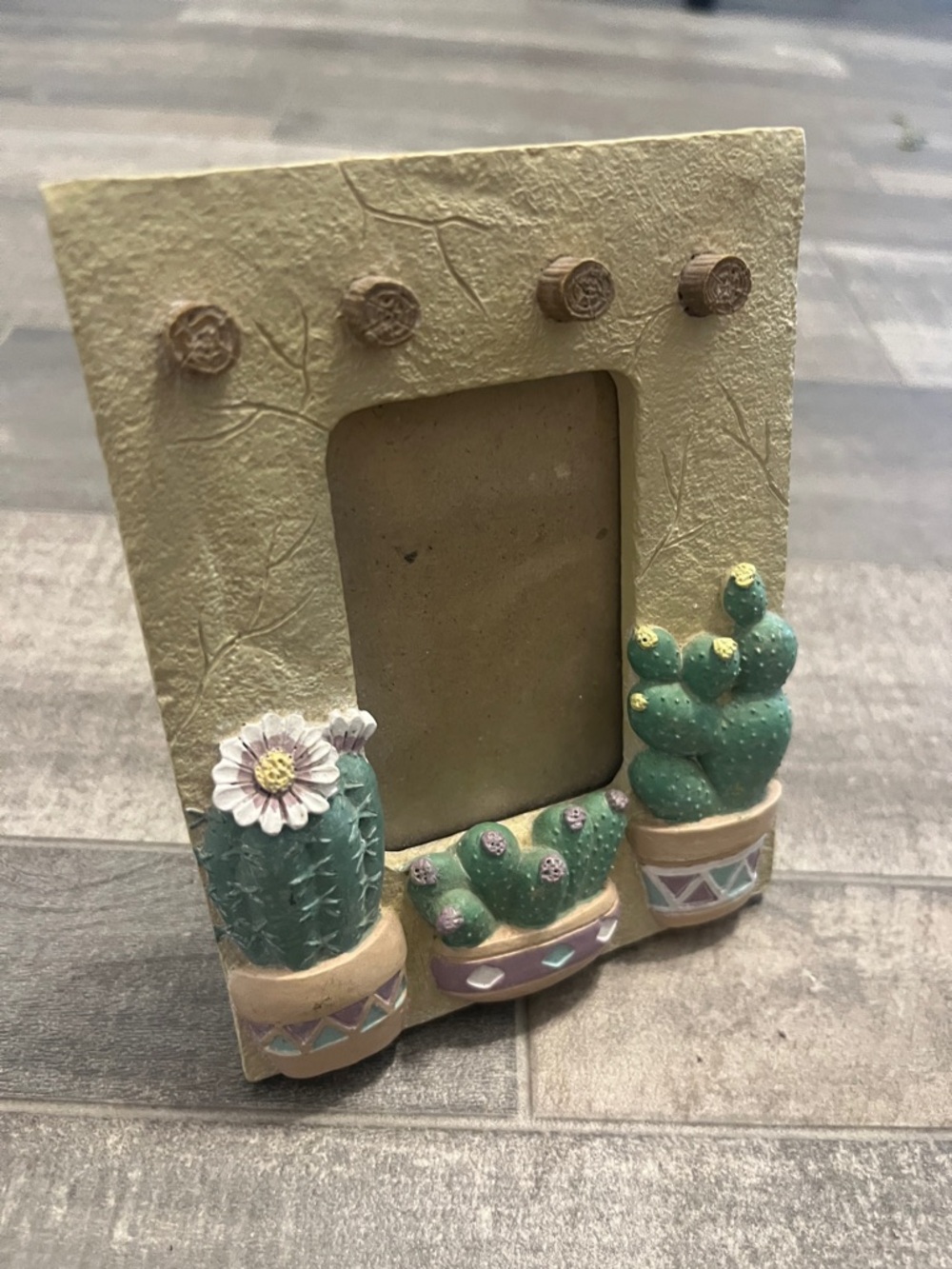 Southwestern Cactus Photo Frame - Green and Tan